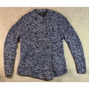 Lucky Brand Sweater Women’s Large Double Breasted Peacoat Style Marled Sweater